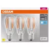 3PAK LED izzó E27 A60 CL 7,5W = 75W 1055lm 4000K semleges 300°-os izzószál OSRAM ALAP