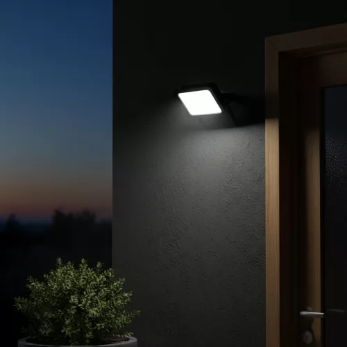 Kültéri LED reflektor mozgás- és alkonyérzékelővel 30W 2850lm 6500K hideg fehér IP65 fekete Floodlight Osram