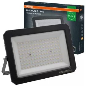   Kültéri LED reflektor 100W 10000lm 3000K meleg fehér IP65 szürke Lens Osram