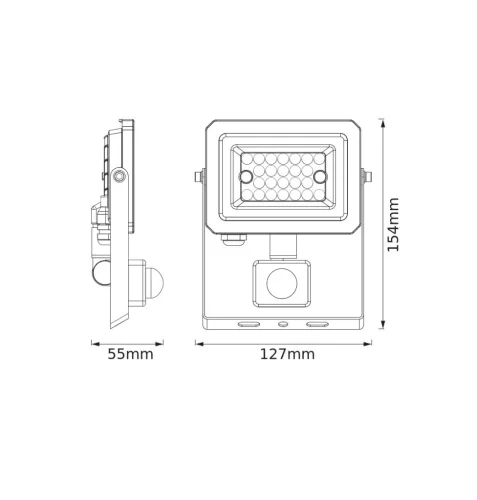 Kültéri LED reflektor mozgás- és alkonyérzékelővel 20W 2000lm 3000K meleg fehér IP65 fehér Lens Osram