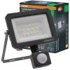 Kültéri LED reflektor mozgás- és alkonyérzékelővel 10W 1000lm 3000K meleg fehér IP65 szürke Lens Osram