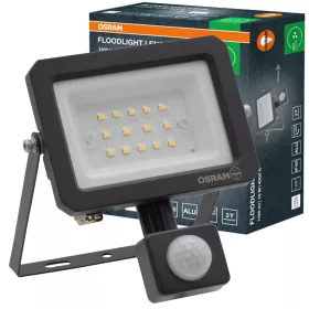   Kültéri LED reflektor mozgás- és alkonyérzékelővel 10W 1100lm 4000K semleges fehér IP65 szürke Lens Osram