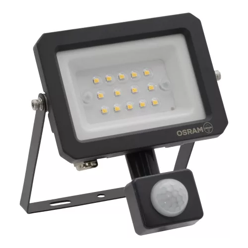 Kültéri LED reflektor mozgás- és alkonyérzékelővel 10W 1100lm 4000K semleges fehér IP65 szürke Lens Osram
