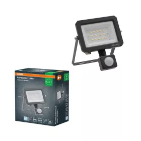   Kültéri LED reflektor mozgás- és alkonyérzékelővel 10W 1100lm 6500K hideg fehér IP65 szürke Lens Osram