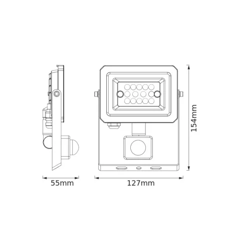 Kültéri LED reflektor mozgás- és alkonyérzékelővel 10W 1100lm 6500K hideg fehér IP65 szürke Lens Osram