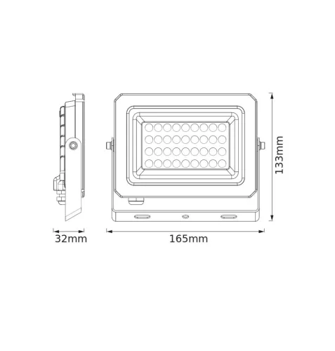 Kültéri LED reflektor 30W 3300lm 4000K semleges fehér IP65 fehér Lens Osram