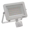 Kültéri LED reflektor mozgás- és alkonyérzékelővel 30W 3300lm 6500K hideg fehér IP65 fehér Lens Osram