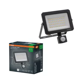   Kültéri LED reflektor mozgás- és alkonyérzékelővel 30W 3300lm 4000K semleges fehér IP65 szürke Lens Osram