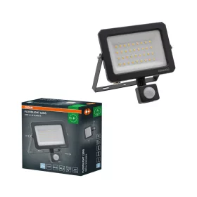   Kültéri LED reflektor mozgás- és alkonyérzékelővel 30W 3300lm 6500K hideg fehér IP65 szürke Lens Osram