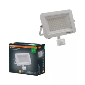   Kültéri LED reflektor mozgás- és alkonyérzékelővel 50W 5000lm 3000K meleg fehér IP65 fehér Lens Osram