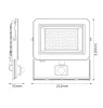 Kültéri LED reflektor mozgás- és alkonyérzékelővel 50W 5500lm 4000K semleges fehér IP65 szürke Lens Osram
