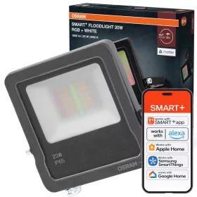   Kültéri LED reflektor 20W 1600lm 3000K RGB meleg fehér IP65 szürke SMART Matter WiFi Floodlights Osram
