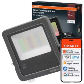   Kültéri LED reflektor 30W 2400lm 3000K RGB meleg fehér IP65 szürke SMART Matter WiFi Floodlights Osram