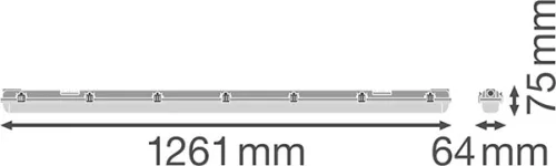 Hermetic G13 T8 LEDVANCE DAMP PROOF HHOUSING lámpatest 120cm IP65