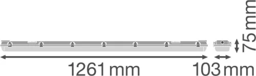 Hermetic G13 2xT8 LEDVANCE DAMP PROOF HHOUSING lámpa 120cm IP65