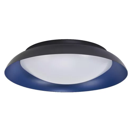 LED mennyezeti lámpa, felületre szerelhető, 35W, 1700lm, 3000K, meleg, 120°, fekete, kék, szabályozható fényerővel, Orbis Plate, Osram