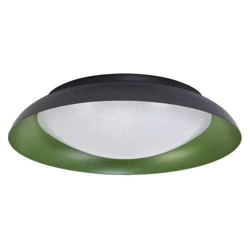 LED mennyezeti lámpa, felületre szerelhető, 35W, 1700lm, 3000K, meleg, 120°, fekete, zöld, szabályozható fényerővel, Orbis Plate, Osram