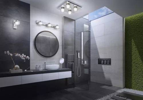 Mennyezeti lámpa, felületre szerelhető spotlámpa, 16,5 W, 1050 lm, 3000-4000 K, semleges, 115°, króm, IP44, Orbis Flame, Osram