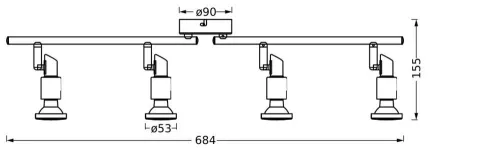 Mennyezeti lámpa spotlámpa GU10 13.6W 920lm 2700K Meleg 36° Fekete Szabályozható Spotlámpa Osram