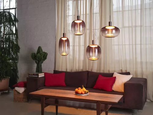 Dekoratív Mennyezeti Lámpa 4x E27 Szürke Dekor Tű Függeszték Osram