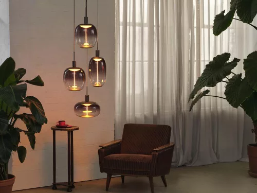 Dekoratív mennyezeti lámpa 4x E27 szürke dekor tűs függőlámpa Osram