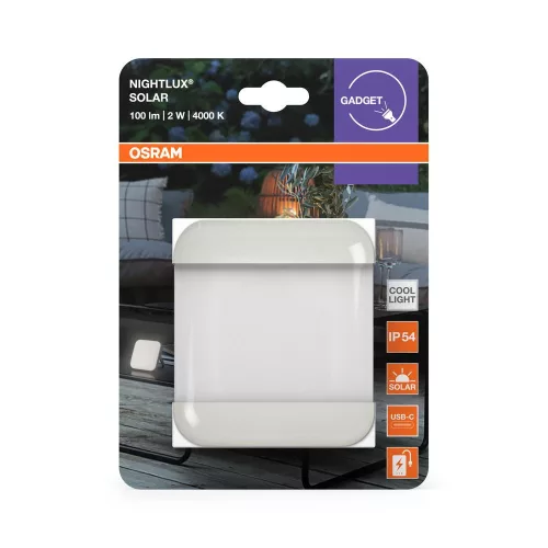 LED reflektor 2W 100lm 4000K 120° napelemes szürke IP54 szabályozható Nightlux Osram