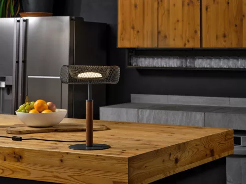 Asztali lámpa, dekoratív lámpatest, 10W, 640lm, 3000K, meleg, 110°, fekete, dekorháló, Osram