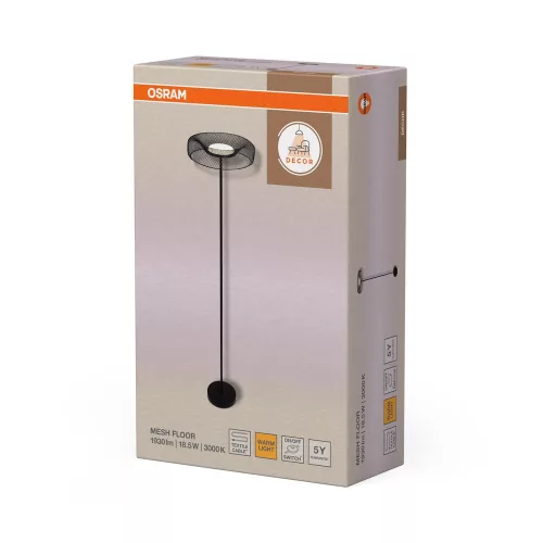 Állóasztali lámpa 18,5 W 1200 lm 3000 K meleg fekete dekor háló Osram