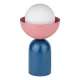 Asztali lámpa, dekoratív világítótest, E14, kék, rózsaszín, dekoratív tál asztal, Osram