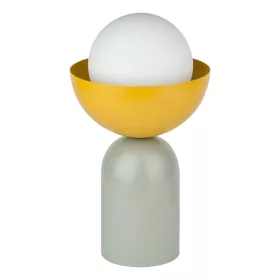   Asztali lámpa, dekoratív világítótest, E14, zöld, sárga, dekoratív tál alakú asztal, Osram