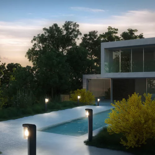 Kültéri kerti lámpa oszlop E27 80cm CASCADE OSRAM