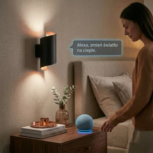 Felületre szerelhető LED fali lámpa 12W 700lm 3000-6500K CCT 120° dimmelhető fekete SMART WiFi Matter Osram