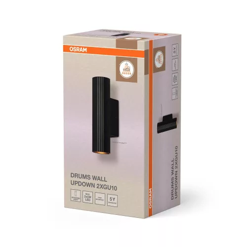 Fali lámpatest 2x GU10 dekoratív fekete dekoráció Osram
