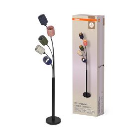 Állólámpa, 5x E14, dekoratív fekete, Osram