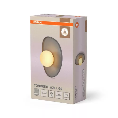 Fali lámpatest G9 Dekoratív szürke dekoráció Osram
