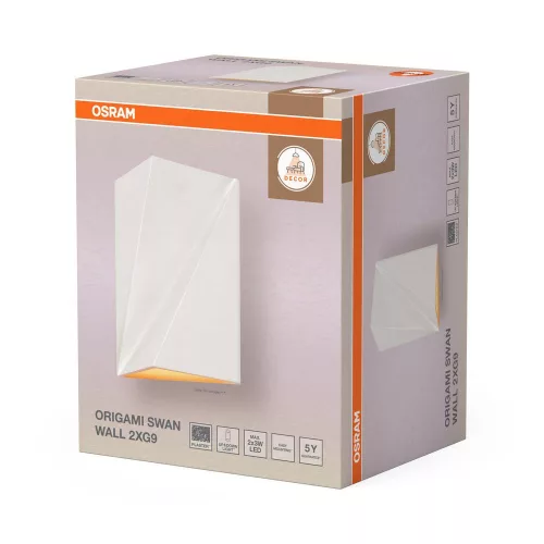 Fali lámpatest 2x G9 dekoratív fehér Osram