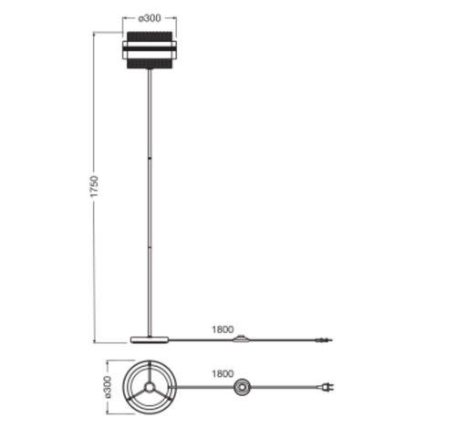Állólámpa E27, dekoratív fekete-arany dekor Osram