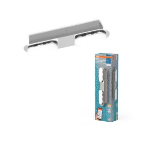   LED fürdőszobai lámpa, felületre szerelhető, 15W, 1100lm, 3000-6500K, CCT, téglalap alakú, ezüst, IP44, Smart+ WiFi, Matter Orbis, Osram