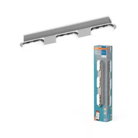   LED fürdőszobai lámpa, felületre szerelhető, 20W, 1600lm, 3000-6500K, CCT, téglalap alakú, ezüst, IP44, Smart+ WiFi, Matter Orbis, Osram