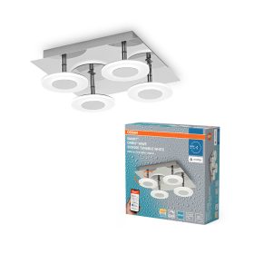   LED Fürdőszobai Lámpa Felületre Szerelhető 24W 1500lm 3000-6500K CCT Négyzet Ezüst IP44 Smart+ WiFi Matter Orbis Osram