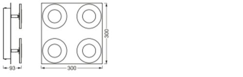 LED Fürdőszobai Lámpa Felületre Szerelhető 24W 1500lm 3000-6500K CCT Négyzet Ezüst IP44 Smart+ WiFi Matter Orbis Osram