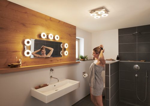 LED Fürdőszobai Lámpa Felületre Szerelhető 24W 1500lm 3000-6500K CCT Négyzet Ezüst IP44 Smart+ WiFi Matter Orbis Osram