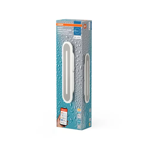 LED lámpa, felületre szerelhető fürdőszobai lámpatest, 13W, 600lm, 3000-6500K, CCT, fehér, IP44, Smart+ WiFi, Matter Orbis, Osram