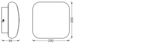 LED Fürdőszobai Mennyezeti Lámpa, Felületre Szerelt, 12W, 900lm, 3000-6500K, CCT, Négyzet alakú, Fehér, IP44, Smart+ WiFi, Matter Orbis, Osram