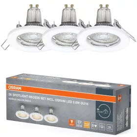   Süllyesztett LED spot lámpatest GU10 2.6W 2700K 230lm fehér Osram