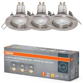   Süllyesztett LED spot lámpatest GU10 2.6W 2700K 230lm nikkel Osram