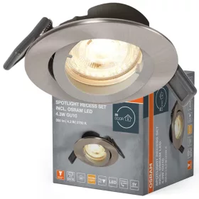   Süllyesztett LED spot lámpatest GU10 4.3W 2700K meleg fényű 345lm nikkel Twistlock Osram