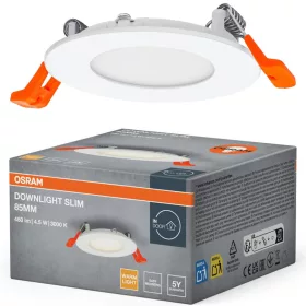   Süllyesztett LED spot lámpatest 4.5W 3000K meleg fényű 240lm fehér Downlight Osram