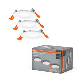   3 db-os süllyesztett halogén LED mennyezeti spotlámpa, kerek, 4,5 W, 720 lm, 3000 K, meleg fehér, Osram mélysugárzó