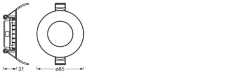 3 db-os süllyesztett halogén LED mennyezeti spotlámpa, kerek, 4,5 W, 720 lm, 3000 K, meleg fehér, Osram mélysugárzó